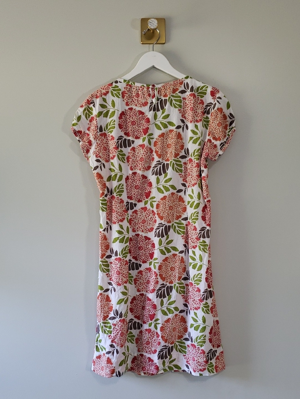 Boden Breezy Beach Cotton Floral Mini Dress 12L White Green Orange Lightweight - Picture 5 of 16